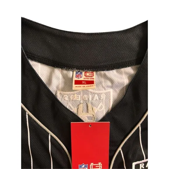 NFL Las Vegas Raiders Baseball Button-Front Jersey - Size XL  ***Item: 0593