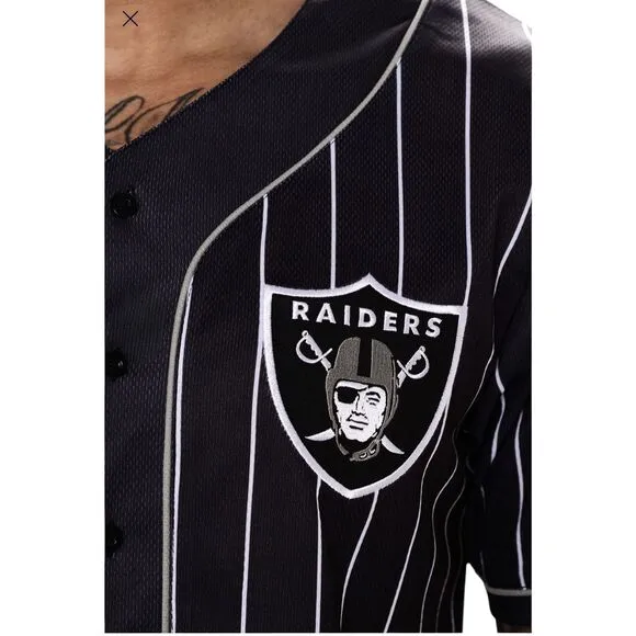 NFL Las Vegas Raiders Baseball Button-Front Jersey - Size XL  ***Item: 0593