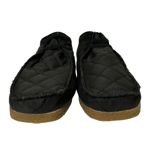 NIB Clarks Shacre II Step Moc Slip-On Suede Textile Loafers Black Size 12 Wide