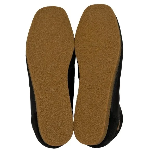 NIB Clarks Shacre II Step Moc Slip-On Suede Textile Loafers Black Size 12 Wide