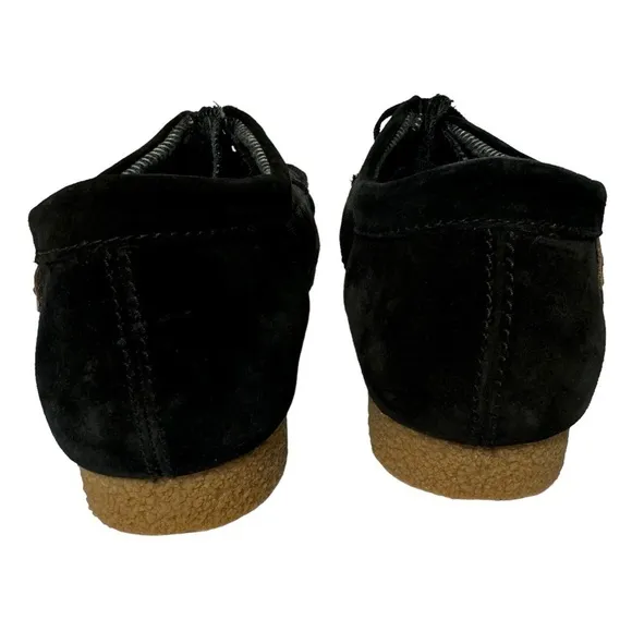 NIB Clarks Shacre II Step Moc Slip-On Suede Textile Loafers Black Size 12 Wide