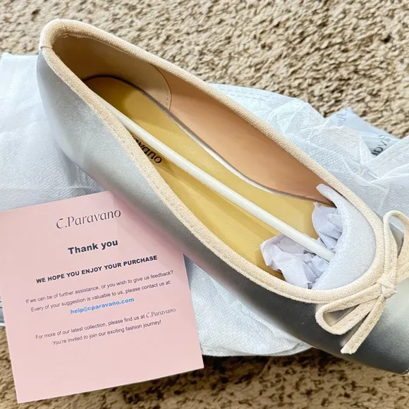 NIB C.Paravano Women's Flats with Bowknot Casual Slip On Dress Shoes Comfortable
