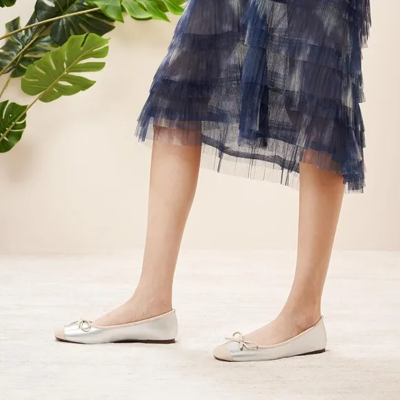 NIB C.Paravano Women's Flats with Bowknot Casual Slip On Dress Shoes Comfortable