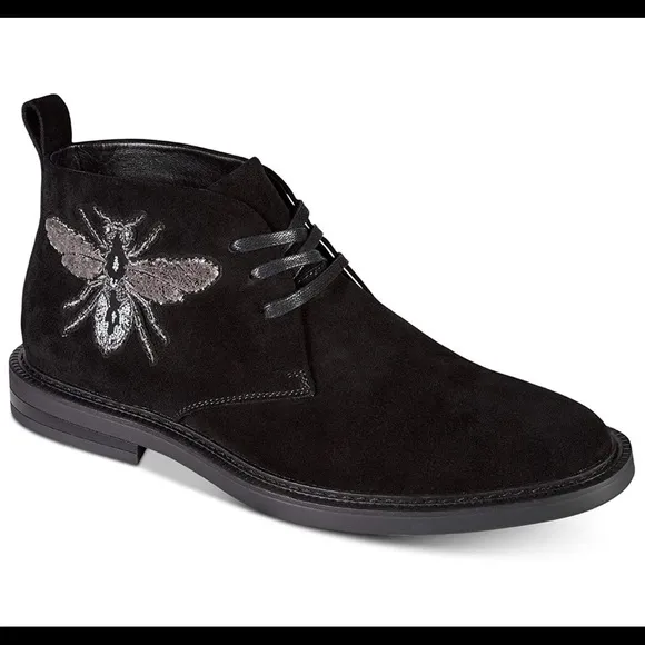 NIB INC Black Suede Darius Patch Chukkas Boots