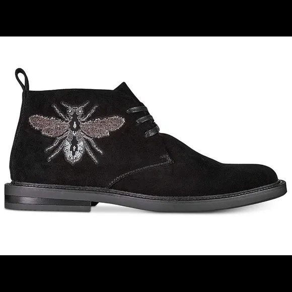 NIB INC Black Suede Darius Patch Chukkas Boots