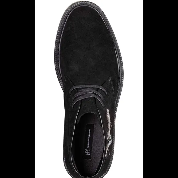 NIB INC Black Suede Darius Patch Chukkas Boots