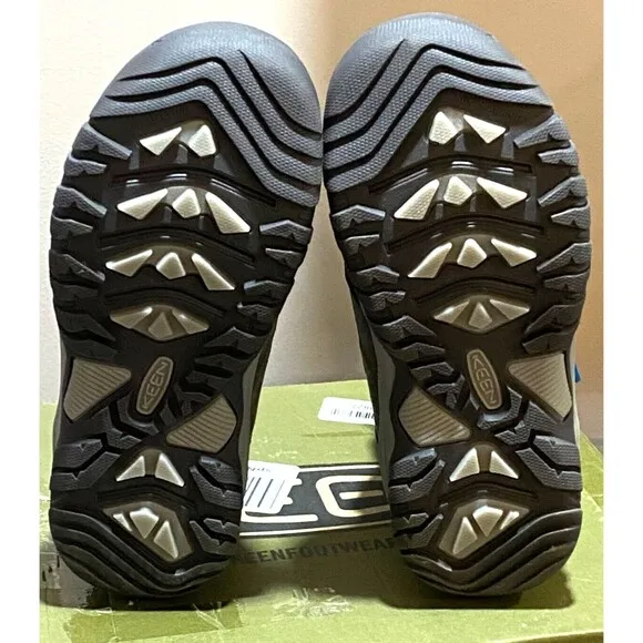 NIB KEEN Big Kids Sz 2 Snow Boots Winterport Neo Insulated Waterproof Grey Blue