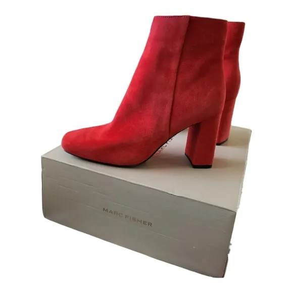 NIB Marc Fisher Nebula red suede boots