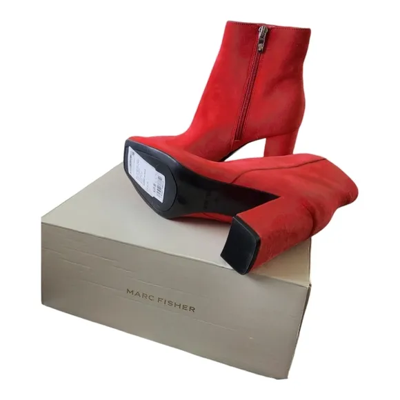 NIB Marc Fisher Nebula red suede boots