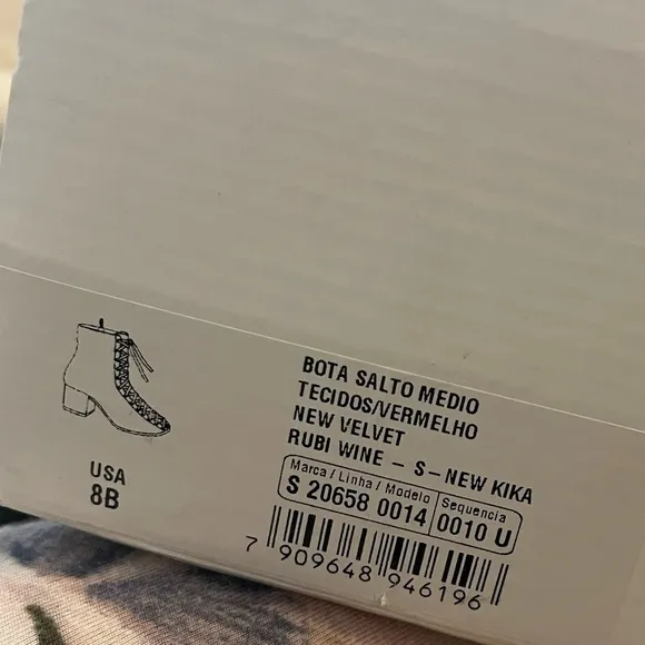 NIB SCHUTZ x REVOLVE Burgundy Velvet Rubi Wine Kika Lace Up Boots, Size 8B