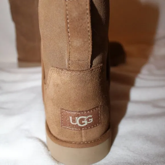NIB UGG CORY MINI SUEDE SHEARLING LINED‎ ANKLE BOOTIES BOOTS CHESTNUT