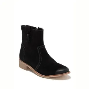 NIB Crevo Linley Black Suede Distressed Booties