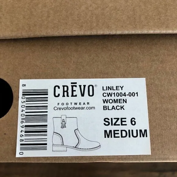 NIB Crevo Linley Black Suede Distressed Booties