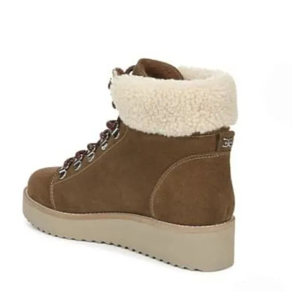 NIB SAM EDELMAN FRANC TOFFEE FAUX FUR BOOTS SZ 9.5