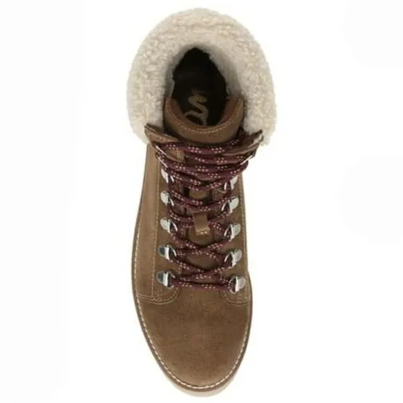 NIB SAM EDELMAN FRANC TOFFEE FAUX FUR BOOTS SZ 9.5