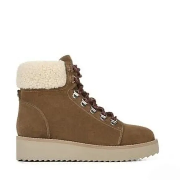 NIB SAM EDELMAN FRANC TOFFEE FAUX FUR BOOTS SZ 9.5