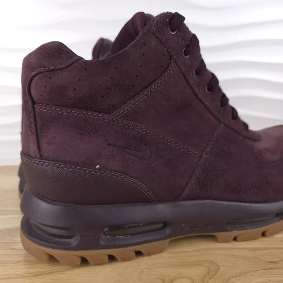 Nike ACG Air Max Goadome Boots Mens 12 Deep Burgundy Suede Gum Sole 865031-602