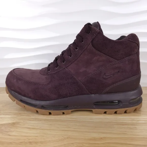 Nike ACG Air Max Goadome Boots Mens 12 Deep Burgundy Suede Gum Sole 865031-602