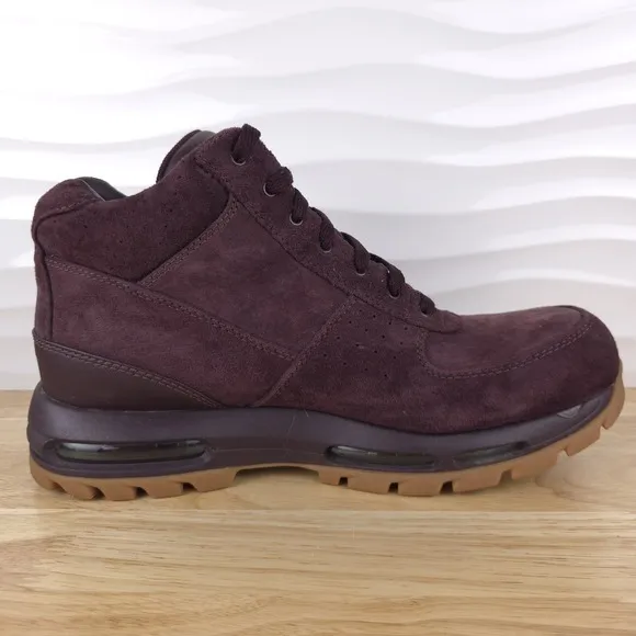 Nike ACG Air Max Goadome Boots Mens 12 Deep Burgundy Suede Gum Sole 865031-602