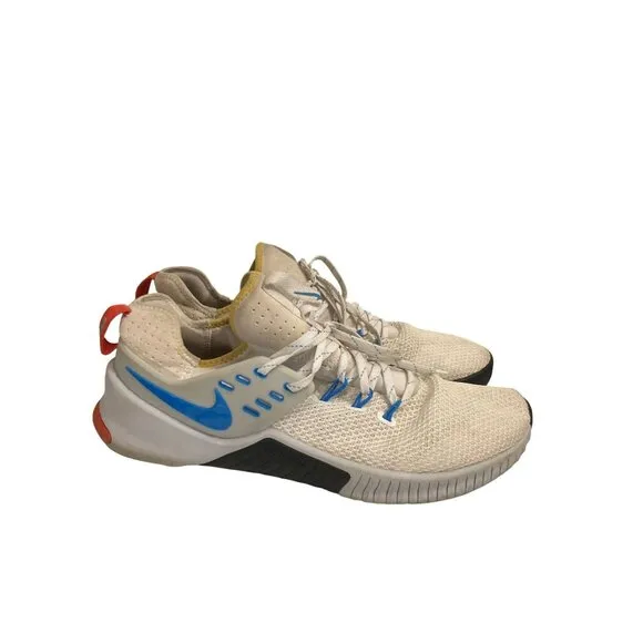 Nike ah8141 Free TR V8 Men's Size 14 White Blue Fitness Footwear Training Shoes