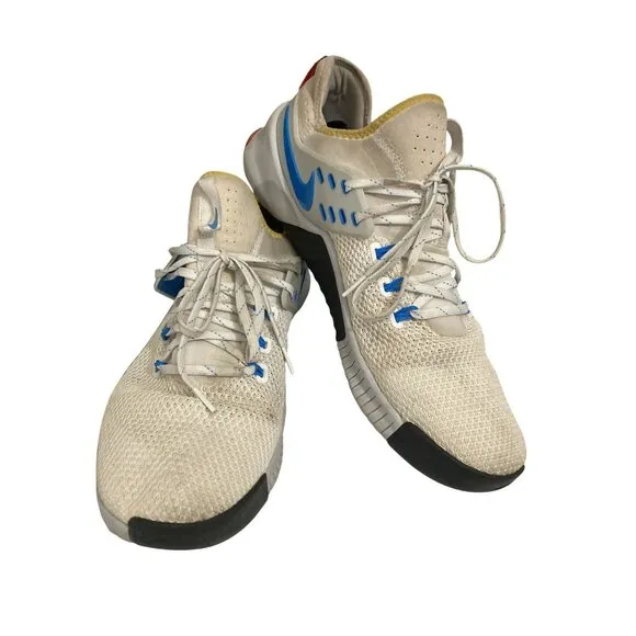 Nike ah8141 Free TR V8 Men's Size 14 White Blue Fitness Footwear Training Shoes