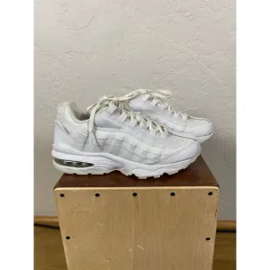 Nike Air Max 95 Kids Athletic Sneakers Triple White Running Shoes