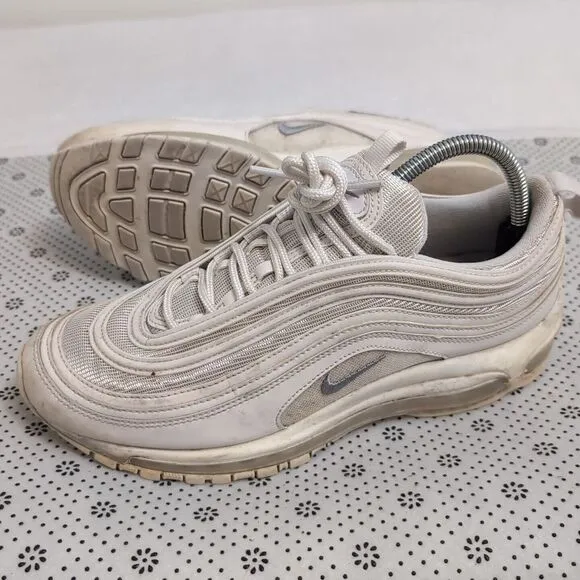 Nike Air Max 97 Mens Size 9 Triple White Wolf Grey Sneaker‎ Shoes 921826-101
