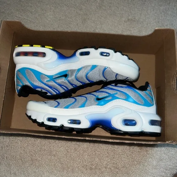 Nike Air Max Plus Big Kids Running Shoes Smoke Grey/ Black Size 6Y CD0609-019