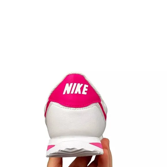 Nike Cortez Basic SL (PS) Youth Girls Slip-on Sneaker Size 2.5Y White Pink Shoes