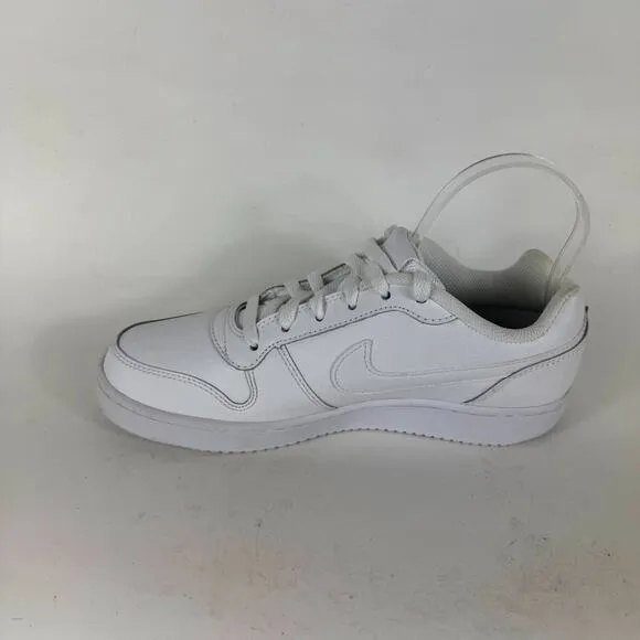 Nike Ebernon Low Athletic Shoes Women's 8.5 Triple White Leather Lace-Up Low Top