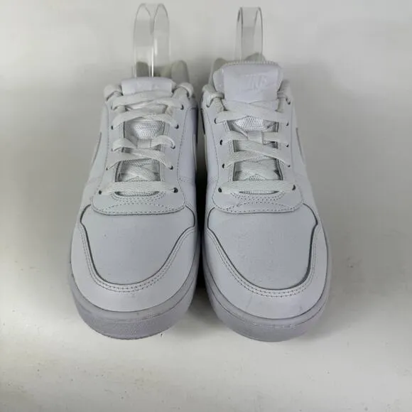 Nike Ebernon Low Athletic Shoes Women's 8.5 Triple White Leather Lace-Up Low Top