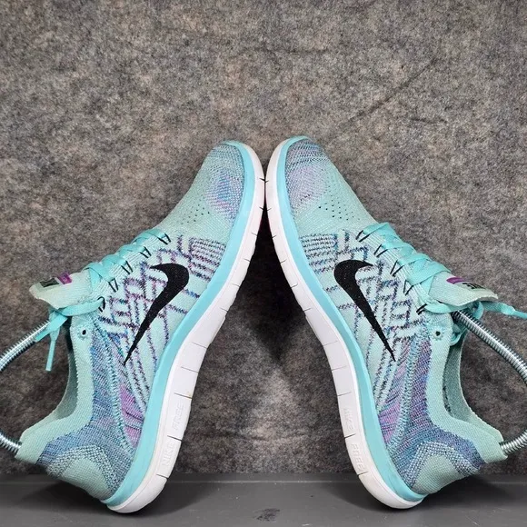 Nike Free 4.0 Flyknit Running Shoes Lightweight Athletic Blue Size 8