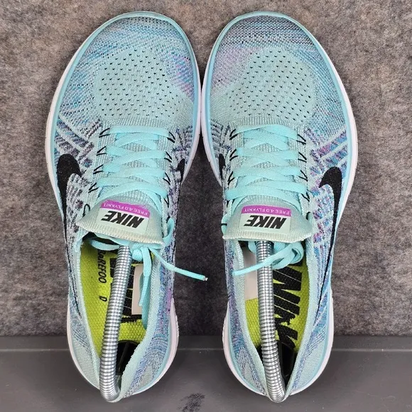 Nike Free 4.0 Flyknit Running Shoes Lightweight Athletic Blue Size 8