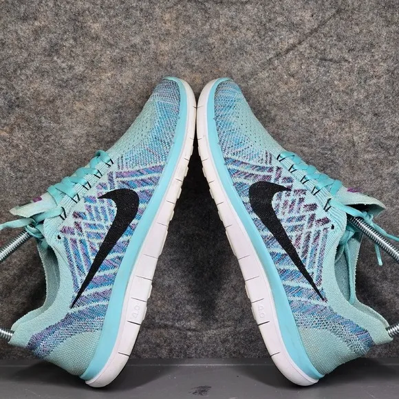 Nike Free 4.0 Flyknit Running Shoes Lightweight Athletic Blue Size 8