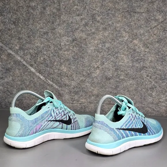 Nike Free 4.0 Flyknit Running Shoes Lightweight Athletic Blue Size 8