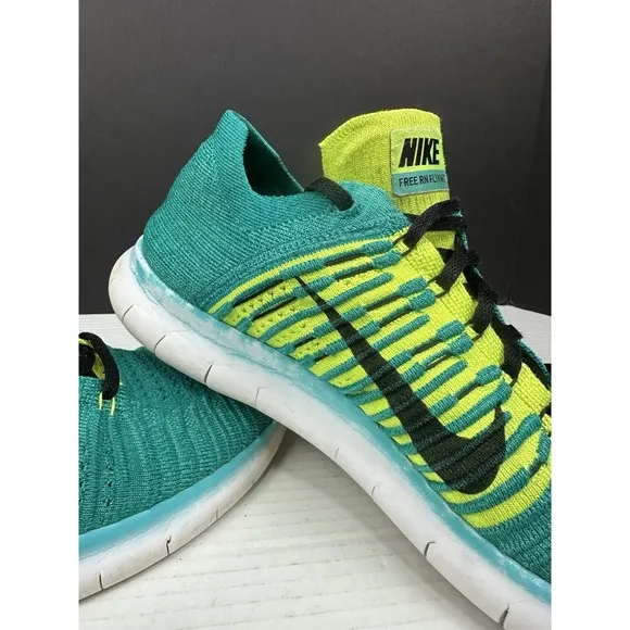 Nike Free Rn Flyknit Green Sneakers Running Shoes 831069-303 Men's Size US 13