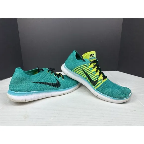 Nike Free Rn Flyknit Green Sneakers Running Shoes 831069-303 Men's Size US 13