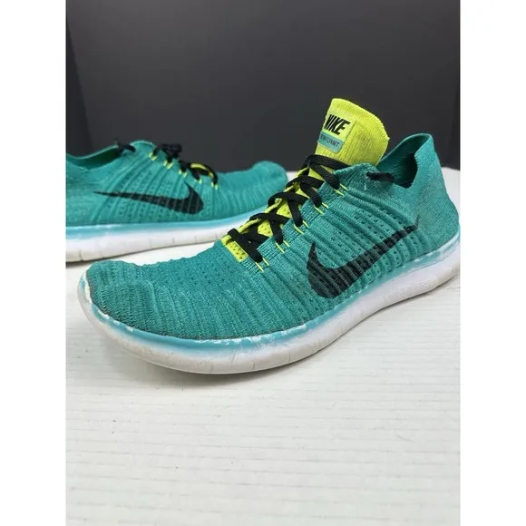 Nike Free Rn Flyknit Green Sneakers Running Shoes 831069-303 Men's Size US 13