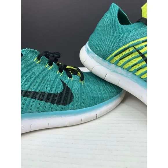 Nike Free Rn Flyknit Green Sneakers Running Shoes 831069-303 Men's Size US 13