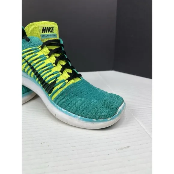 Nike Free Rn Flyknit Green Sneakers Running Shoes 831069-303 Men's Size US 13