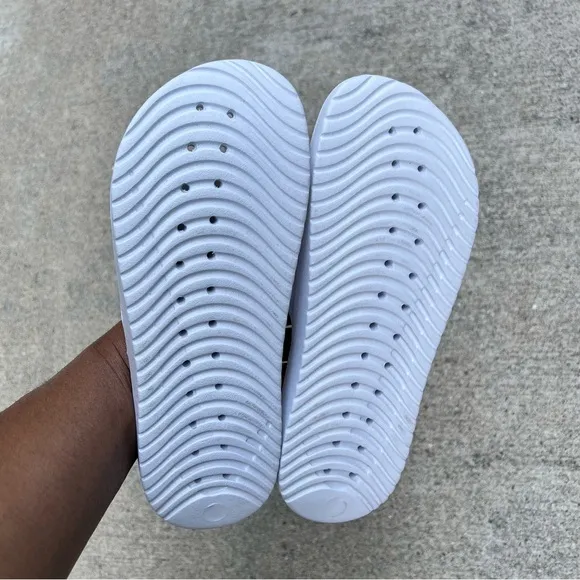 NIKE KAWA SHOWER SANDALS SWOOSH ROYALS BLUES WHITES