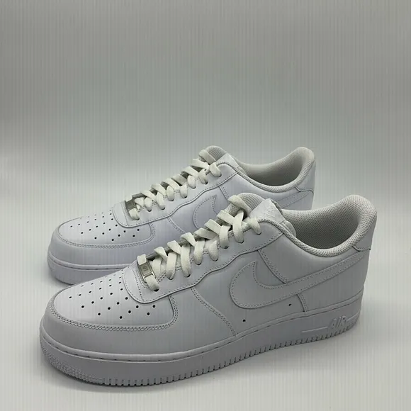 Nike Men's Air Force 1 Low '07 Triple White Casual Sneaker CW2288-111 NWOB