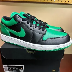 Nike Mens Black Green Air Jordan 1 Low 553558-065 Basketball Shoes Size US 12