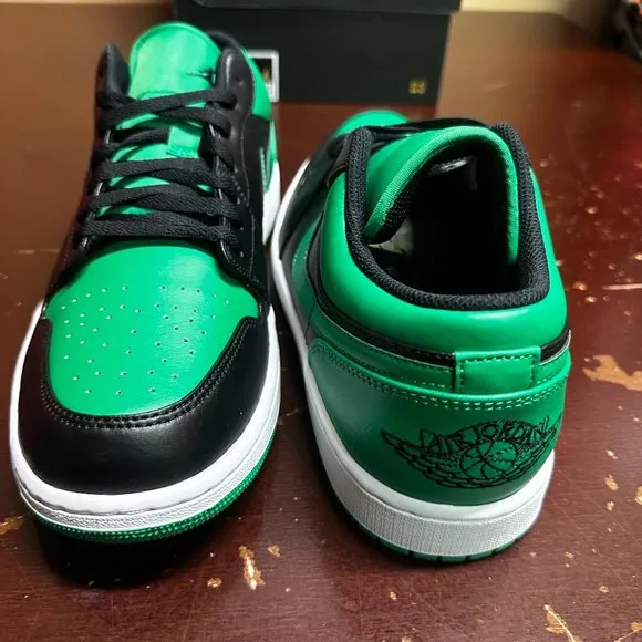 Nike Mens Black Green Air Jordan 1 Low 553558-065 Basketball Shoes Size US 12