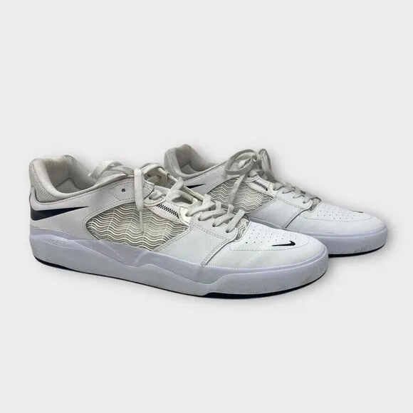 Nike Men's Sz 15 Ishod Wair Premium SB 'White Black' Skate Shoes DZ5648-101
