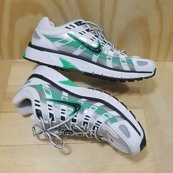 Nike P-6000 Metallic Silver Spring Green Men LifeStyle Casual Shoes size 13