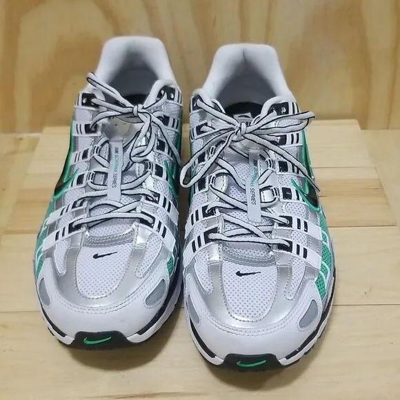 Nike P-6000 Metallic Silver Spring Green Men LifeStyle Casual Shoes size 13