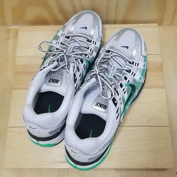 Nike P-6000 Metallic Silver Spring Green Men LifeStyle Casual Shoes size 13