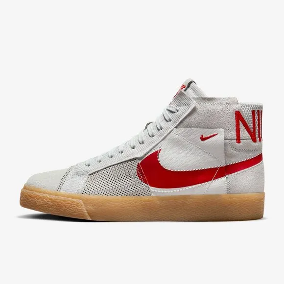 Nike SB Zoom Blazer Mid Premium Oversized Swoosh Mens Shoes Summit White Red 14