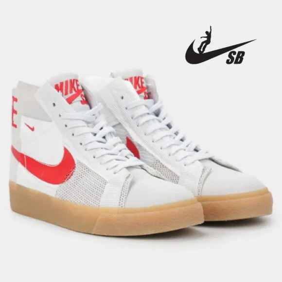 Nike SB Zoom Blazer Mid Premium Oversized Swoosh Mens Shoes Summit White Red 14